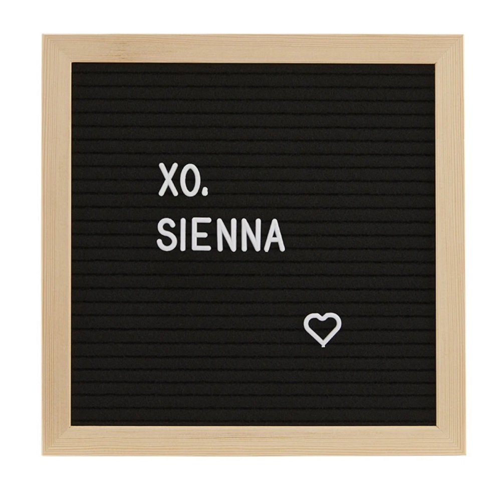 xo, Sienna 10x10 Black Felt Letter Board